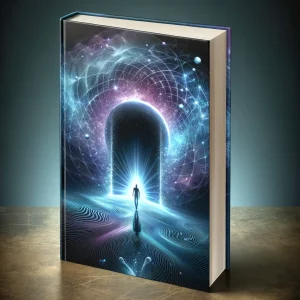 DALL·E 2024 05 22 14.00.23 Create a book cover for The Quantum Leap by Daniel Boissonneault. The cover should feature quantum particles and waves against a dark background wi